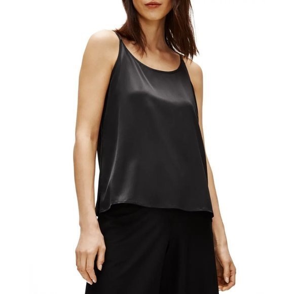 Eileen Fisher Petite Stretch Silk Charmeuse U-Neck Cami - Size PP - Picture 5 of 5